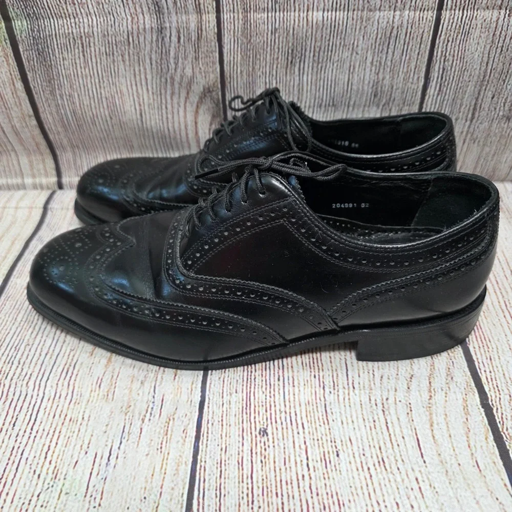 Florsheim Men Black Leather Wingtip Oxford Brogue Dress Shoes 1706601 Size 9.5 D